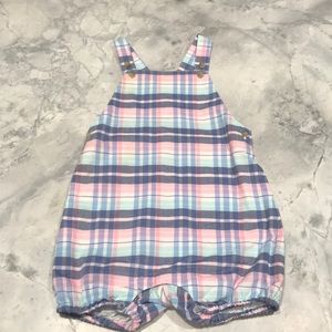 Janie and jack plaid overalls